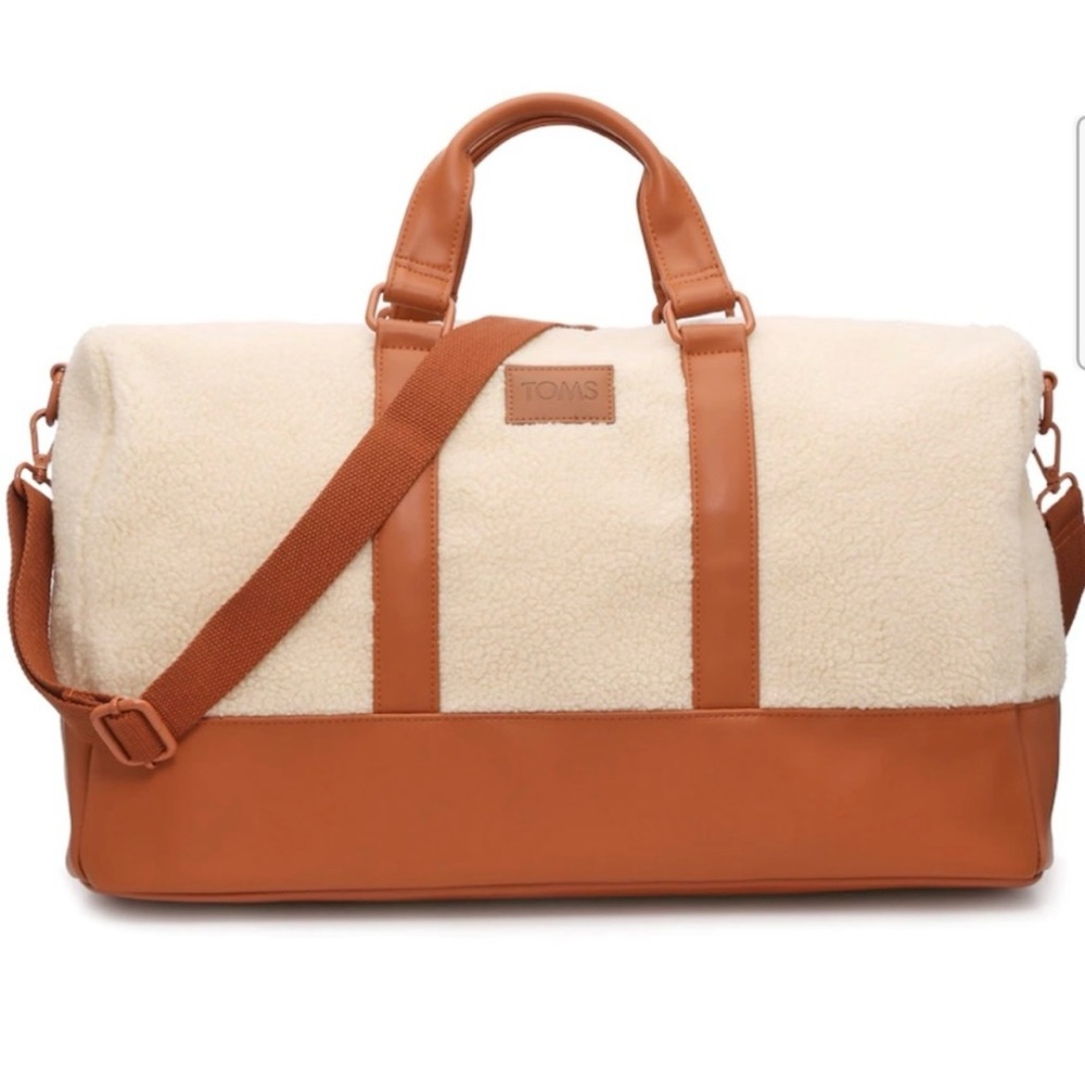 Toms DSW Cream and Tan Sherpa Travel Duffel